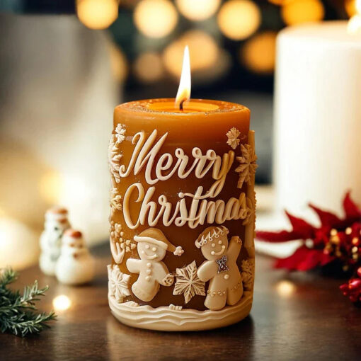 Bougie Artisanal Merry Christmas 3D – Image 2