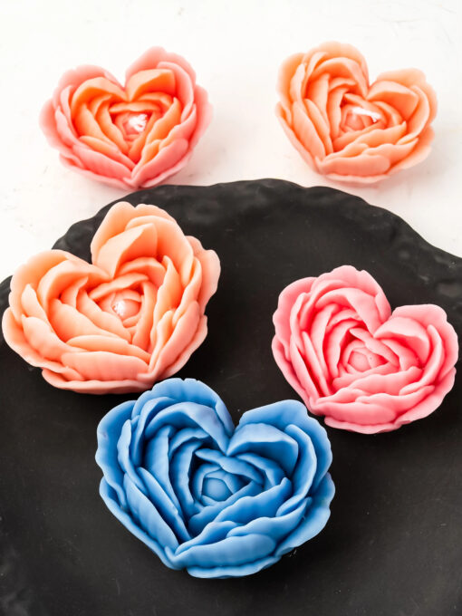 Bougie Artisanal Fleur Cœur 3D – Image 4