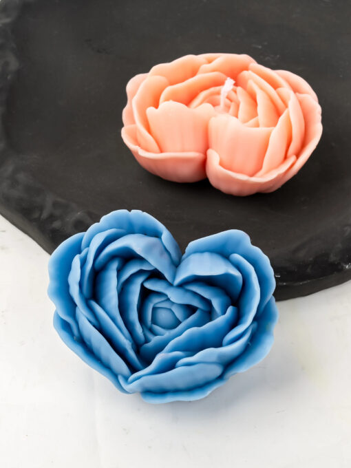 Bougie Artisanal Fleur Cœur 3D – Image 3