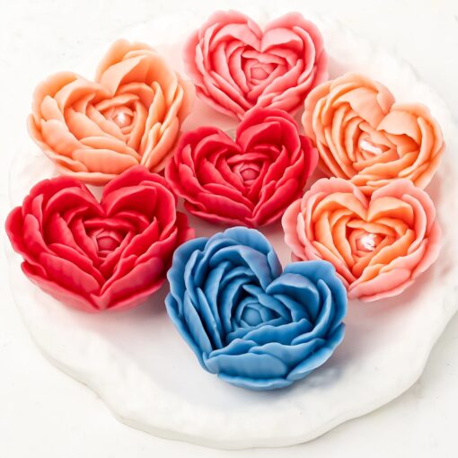 Bougie Artisanal Fleur Cœur 3D